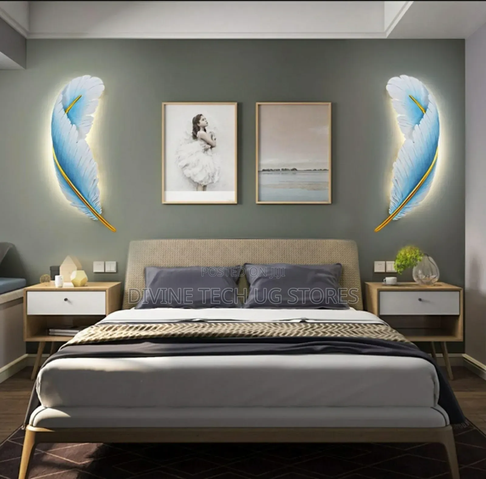 Angel Feather Light, 2 Pieces Feather Wall Lights - A Pair