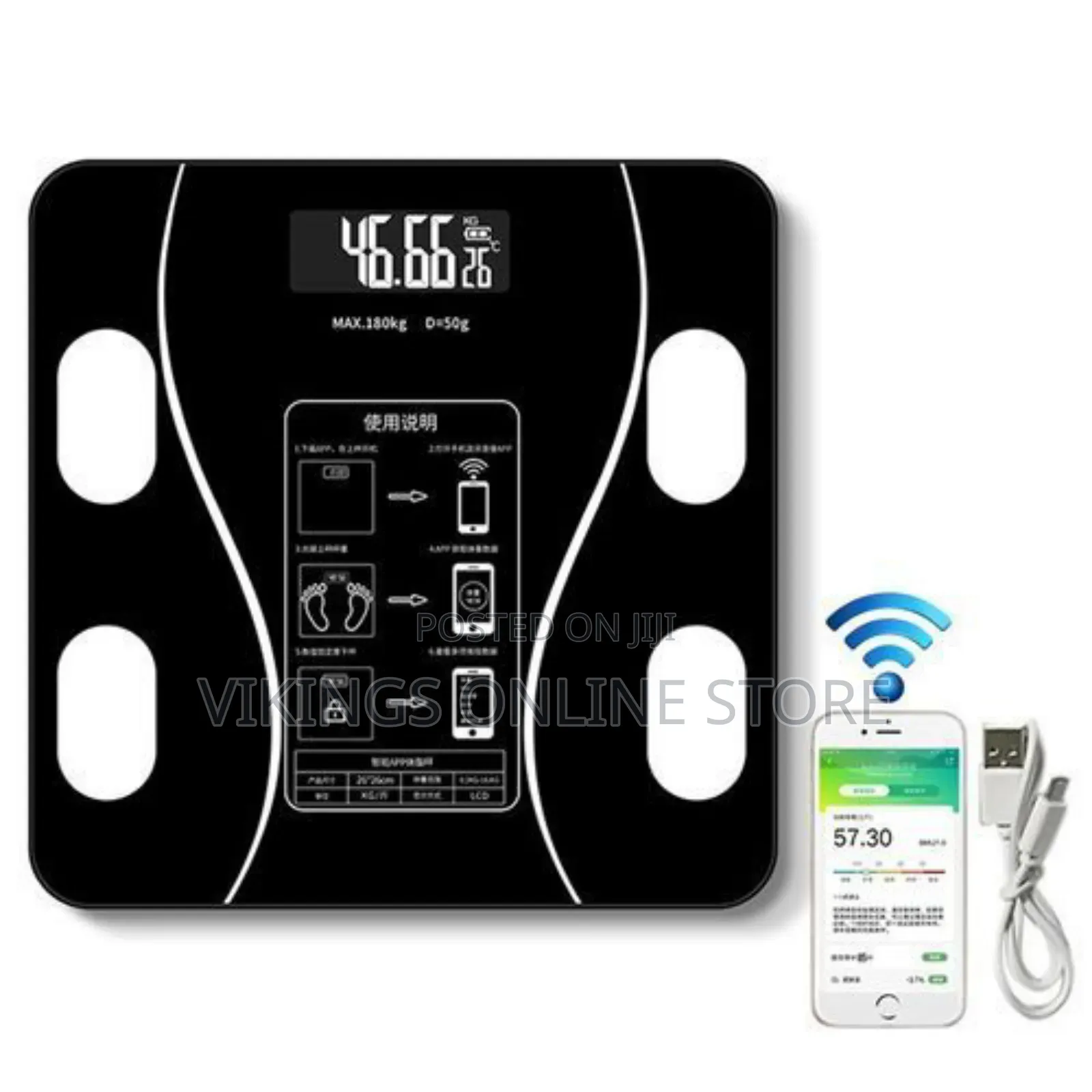 USB Charging Smart Weighing Scale Fat Scale