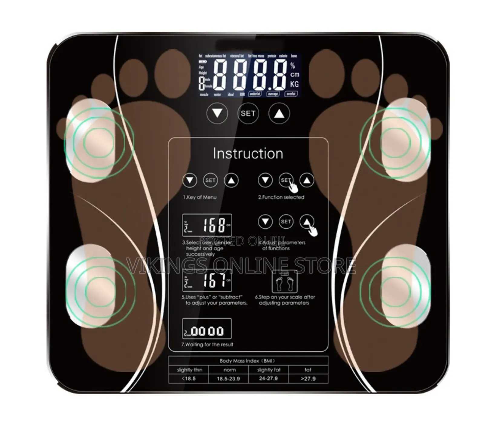 USB Charging Smart Weighing Scale Fat Scale