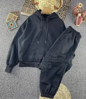 Black Hoodie Tracksuit. Sweater Pants and Jumper