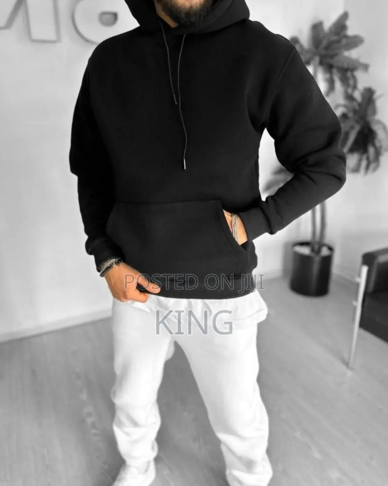 Thick Black Hoodie Jumper