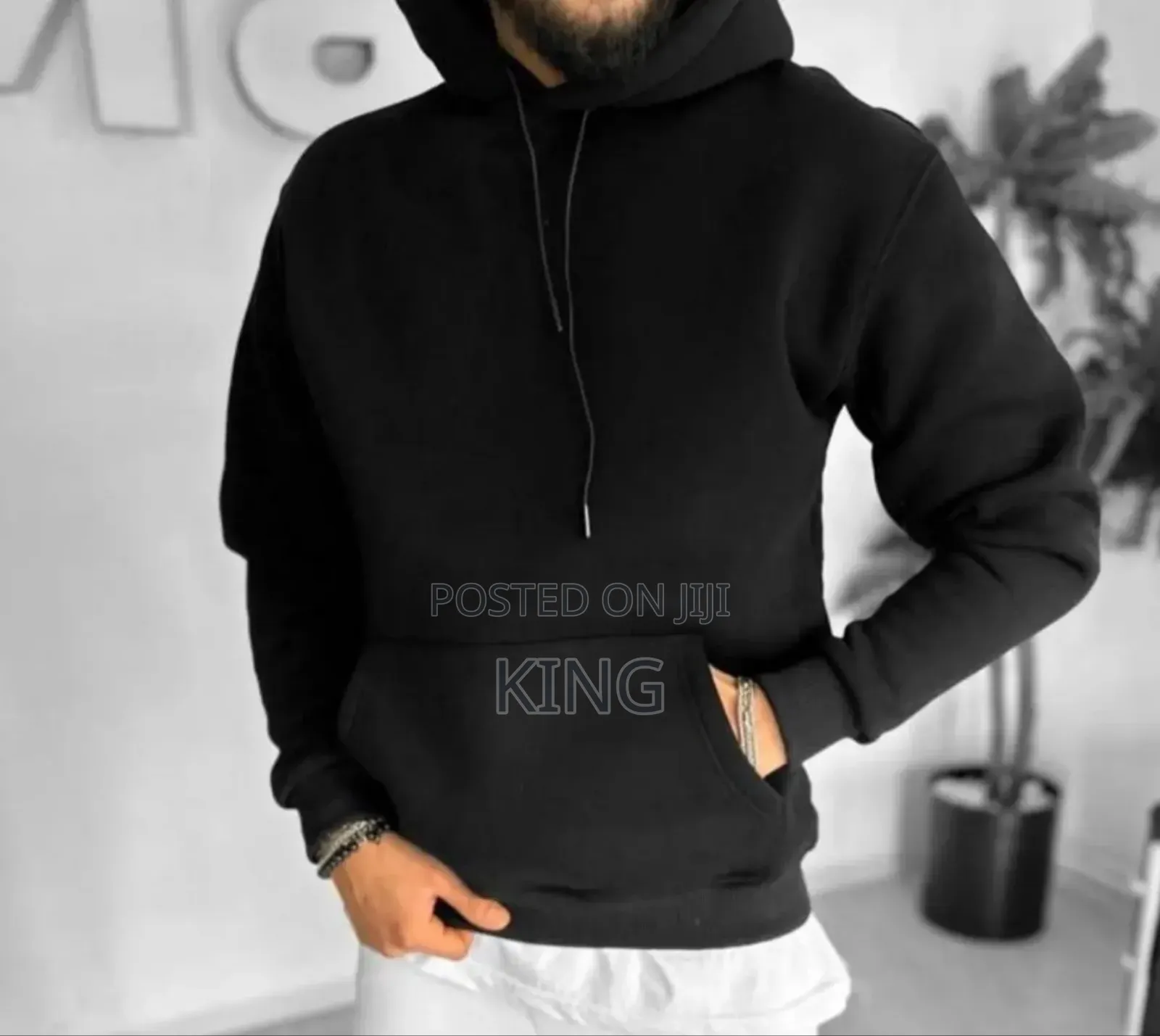Thick Black Hoodie Jumper