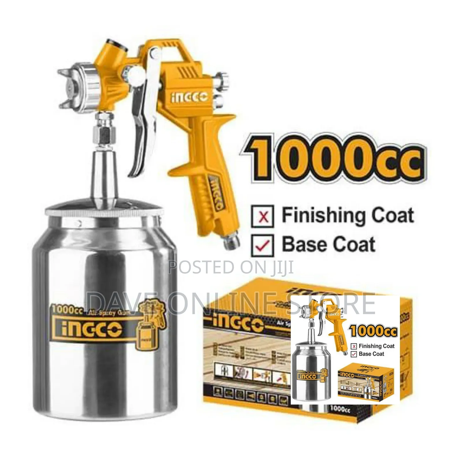 INGCO Air Spray Gun - Silver, Orange