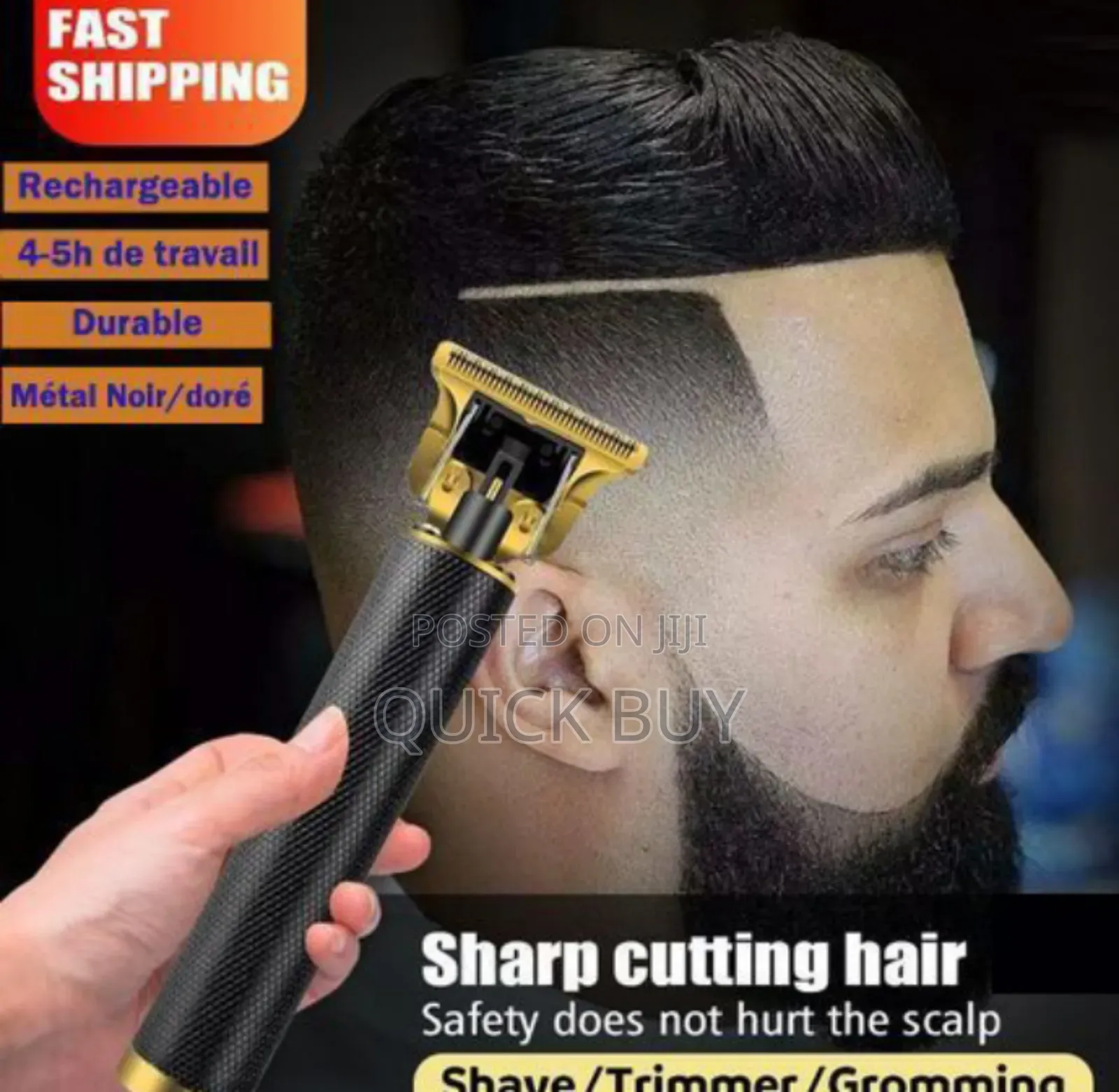 Heavy Duty Rechargeable Hair Clipper Black Gold(Power Saver)