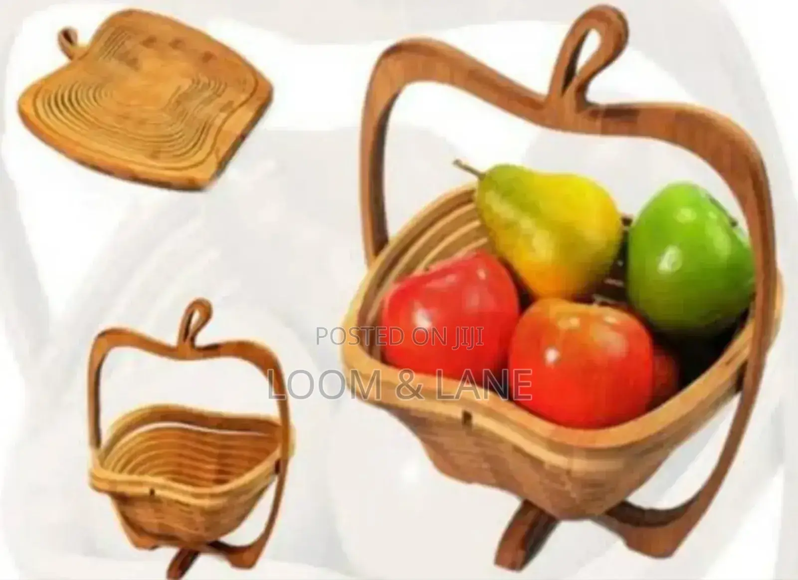 Apple Shaped Bamboo Foldable Fruit Basket
