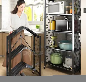 Heavy Duty Foldable 5-Tier Kitchen Storage Rack