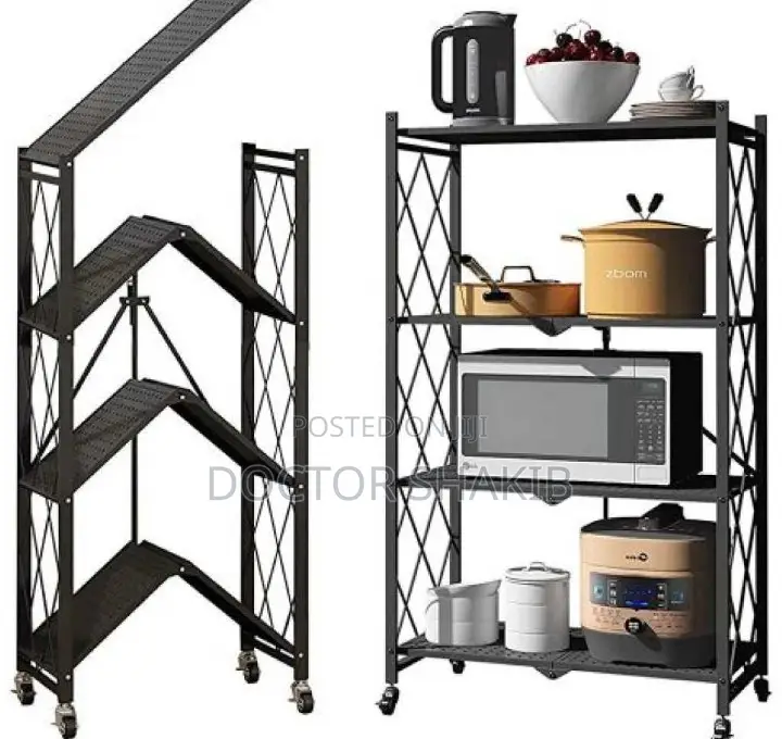 Heavy Duty Foldable 5-Tier Kitchen Storage Rack