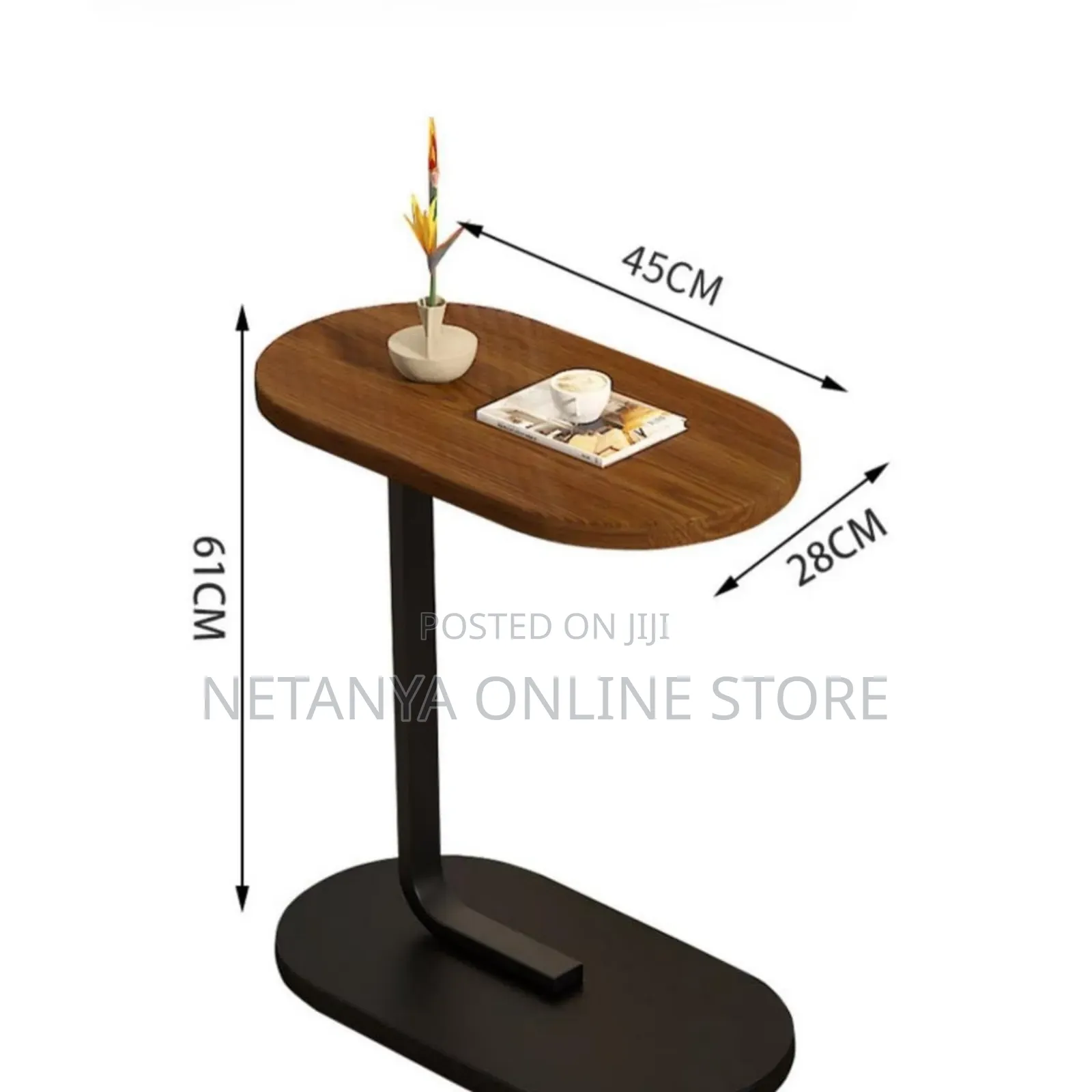 Multipurpose C-Shaped Side Table