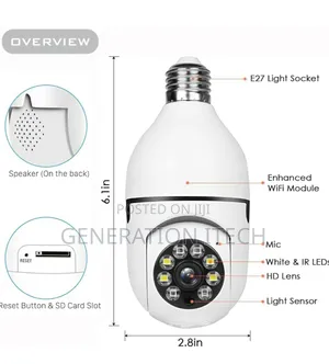 Smart Wifi Security Camera - Bulb Shape With 2 Way Audio