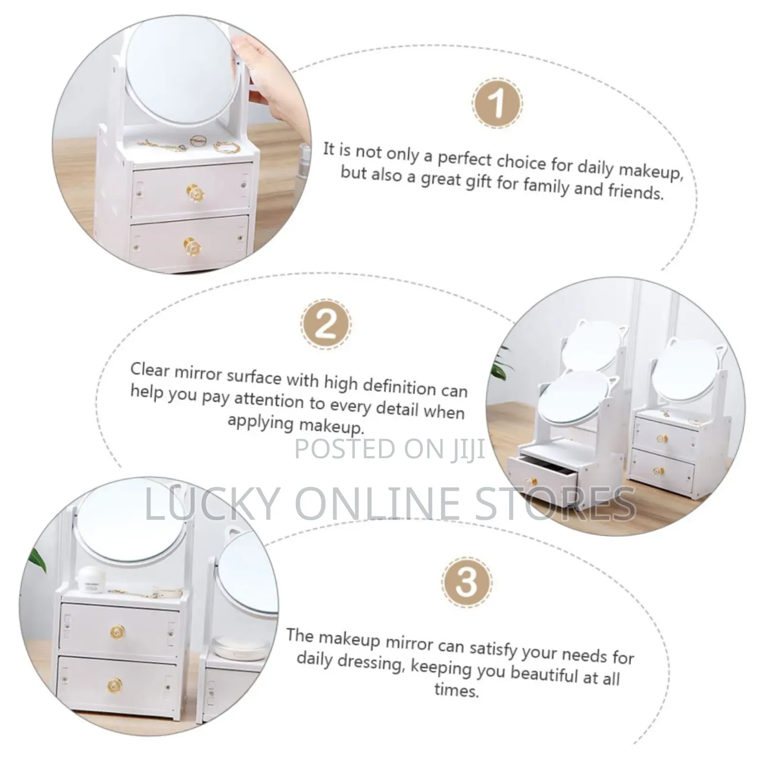 Multifunctional Makeup Mirror and Organizer
