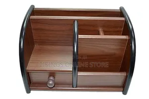 Multi Functional Wooden Desk Pen Organizer