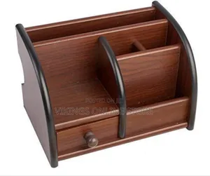 Multi Functional Wooden Desk Pen Organizer