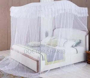 Modern 4 Corner Curved Mosquito Net With Curtain