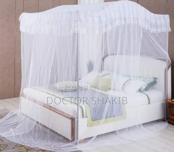 Modern 4 Corner Curved Mosquito Net With Curtain