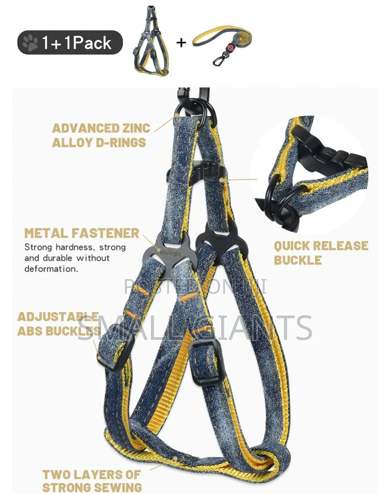 Adjustable Dog Harness Set With Leash