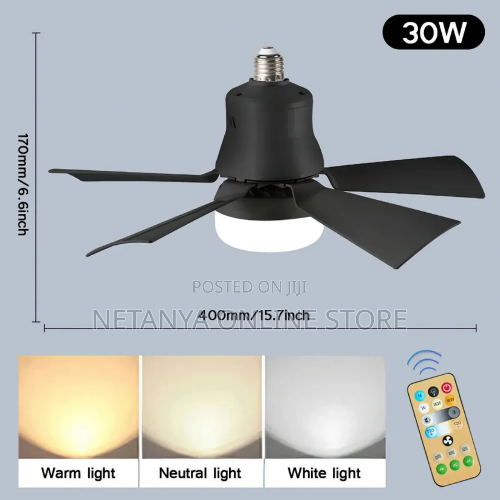 30W Ceiling Fan Light With Remote