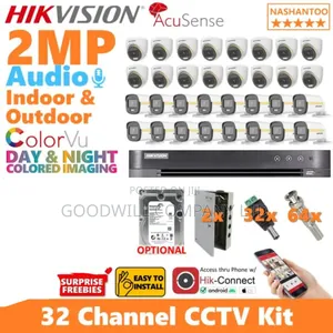 32 Channel Color Vu CCTV Camera Full Kit