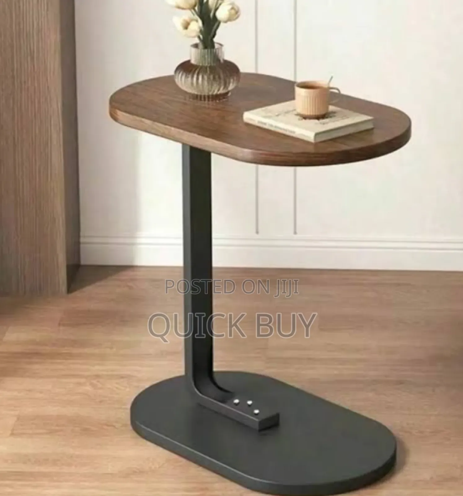 1st Modern Wooden C- Shaped Multi-Purpose Organizer Table