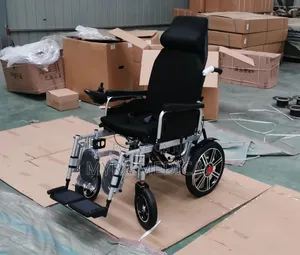Motorized Electric Reclining Wheelchair With a Backrest