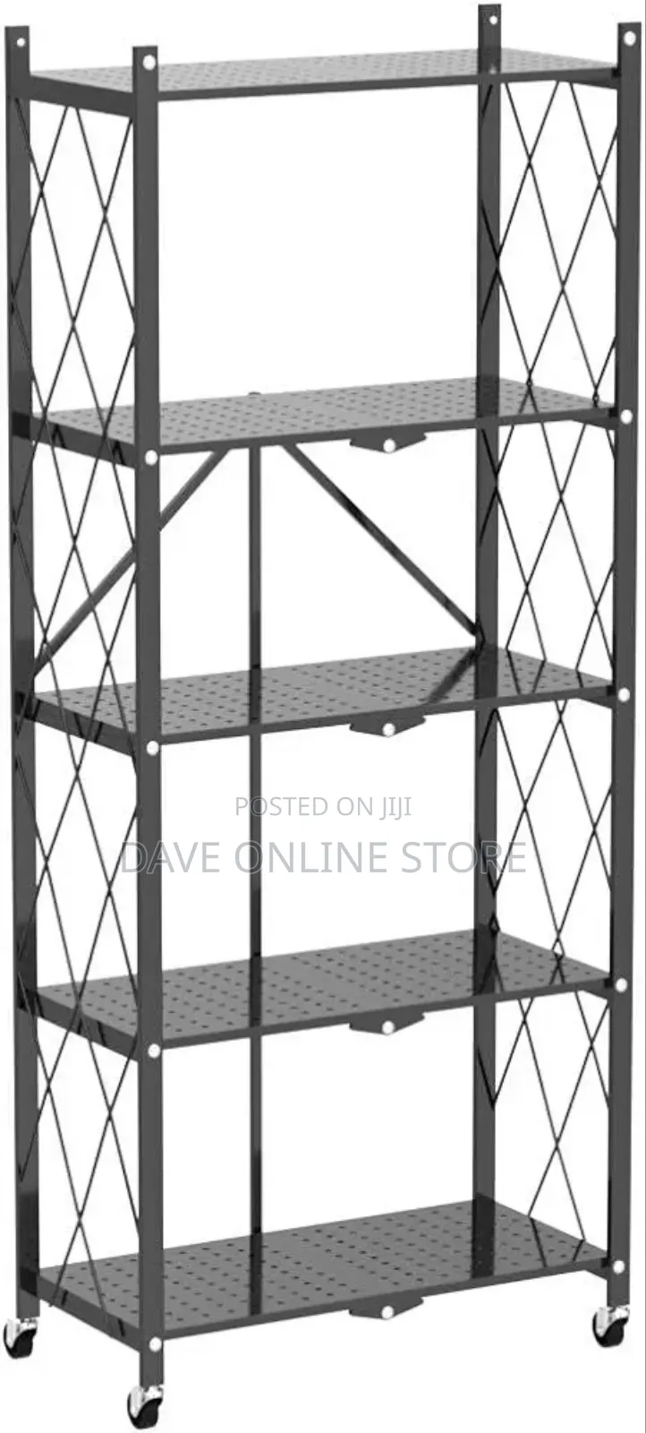 Storage Shelves 5-Tier Foldable, Rack Microwave Oven Stand,