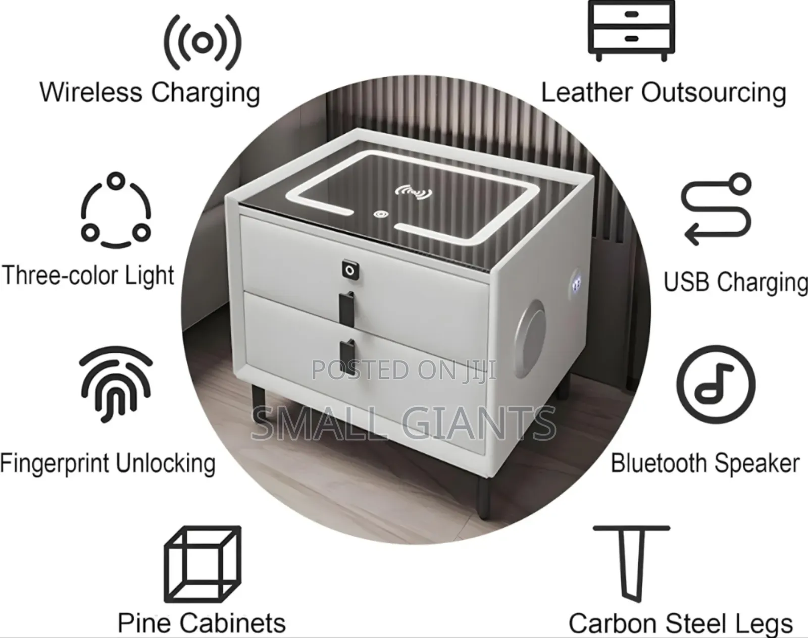 Modern Smart Table With Wireless And USB Charging Stations