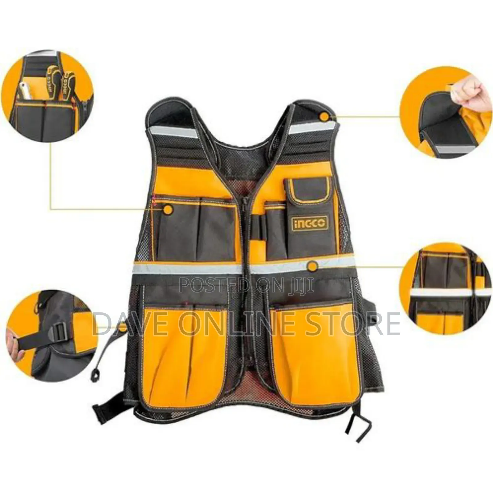 INGCO Tool Vest - Orange, Black