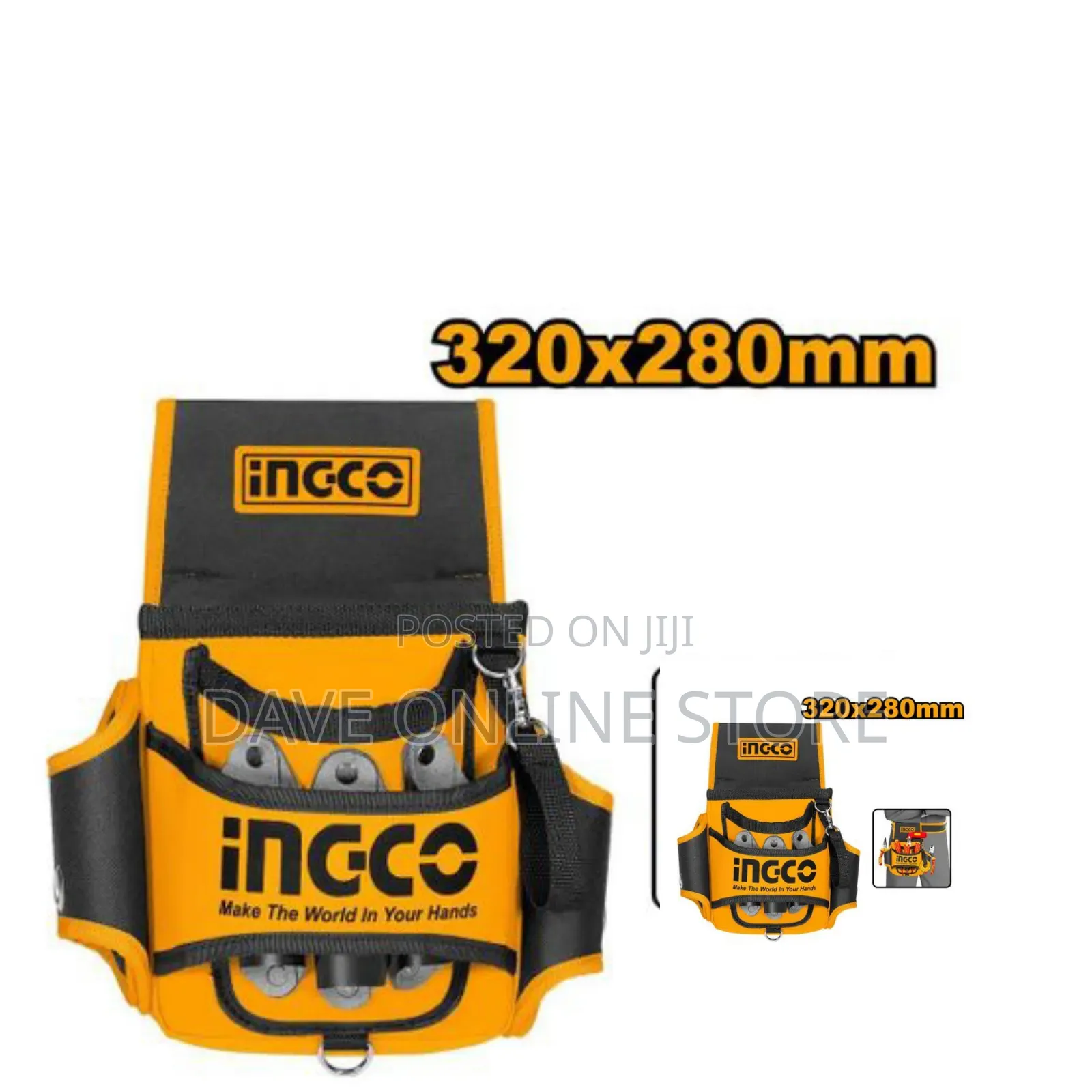 INGCO Tool Bag 320x280mm Waist Pocket Hand Tool