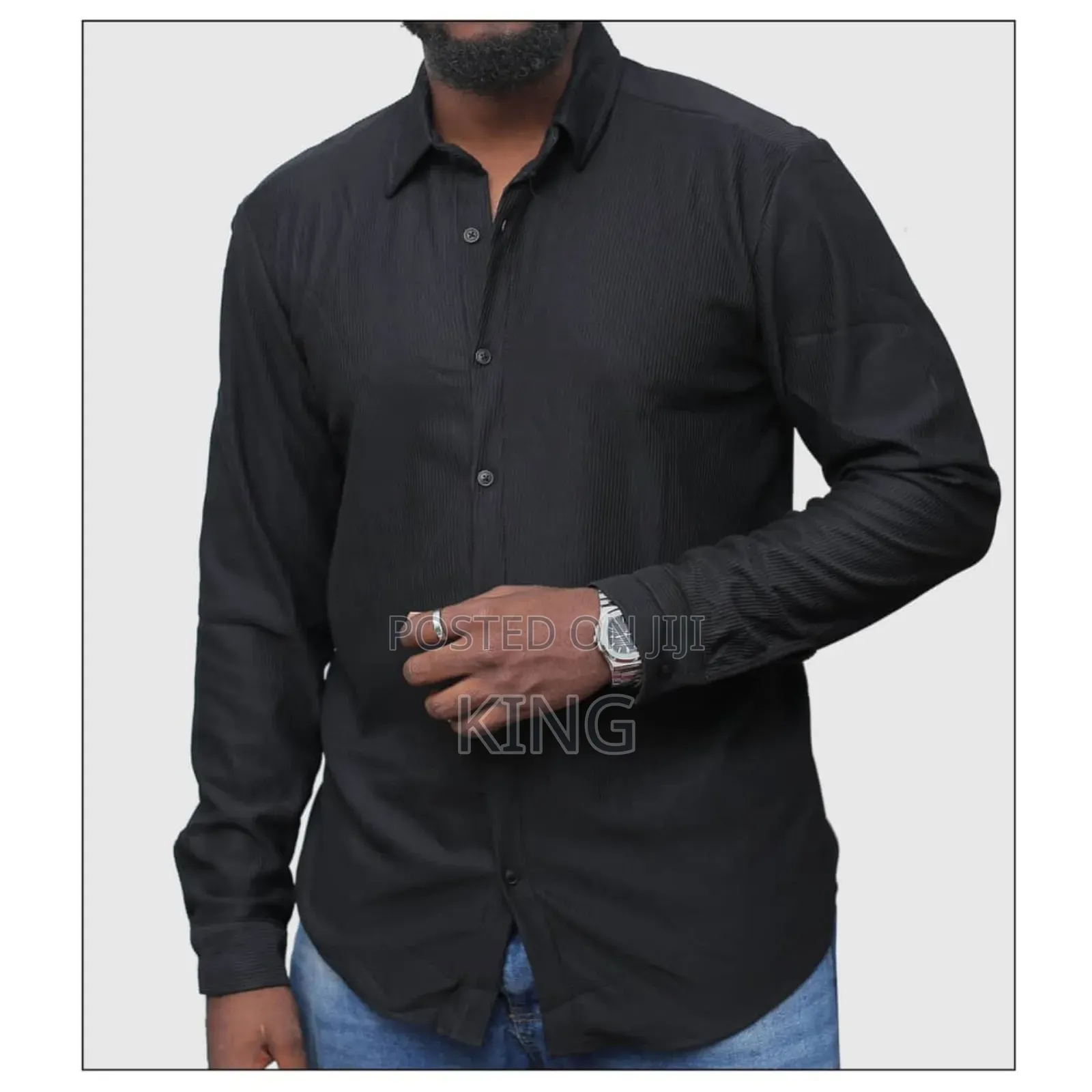 Pure Black Regular Fit Shirt
