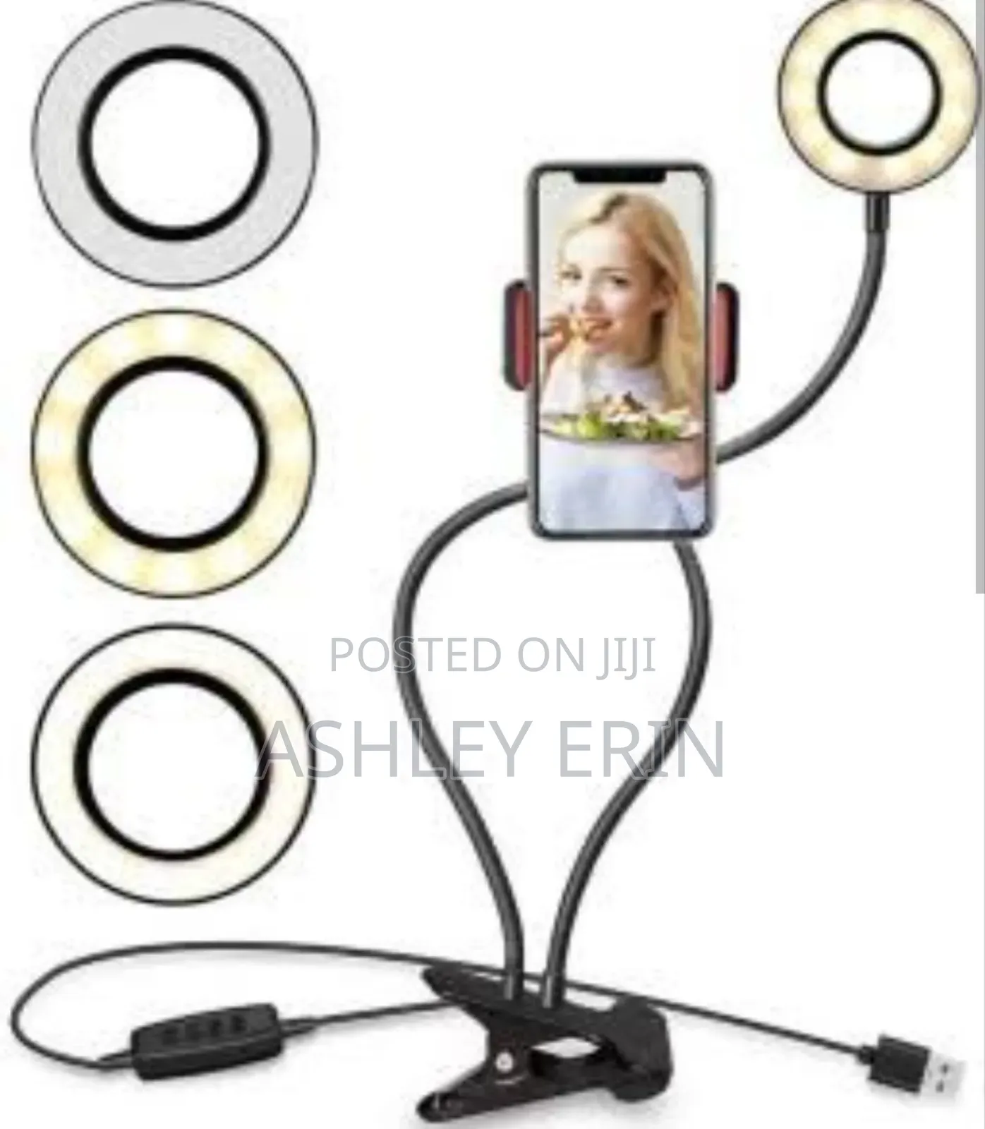 Usb Powered LED Ring Light With Phone Holder