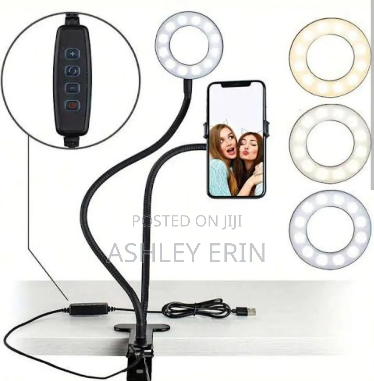 Usb Powered LED Ring Light With Phone Holder