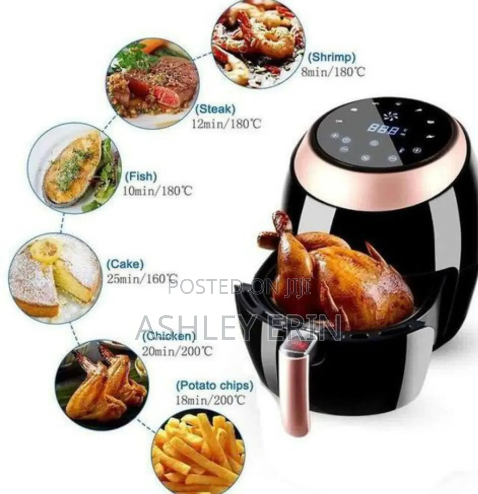 Hoffmans 6L Digital Electric Air Fryer -Black