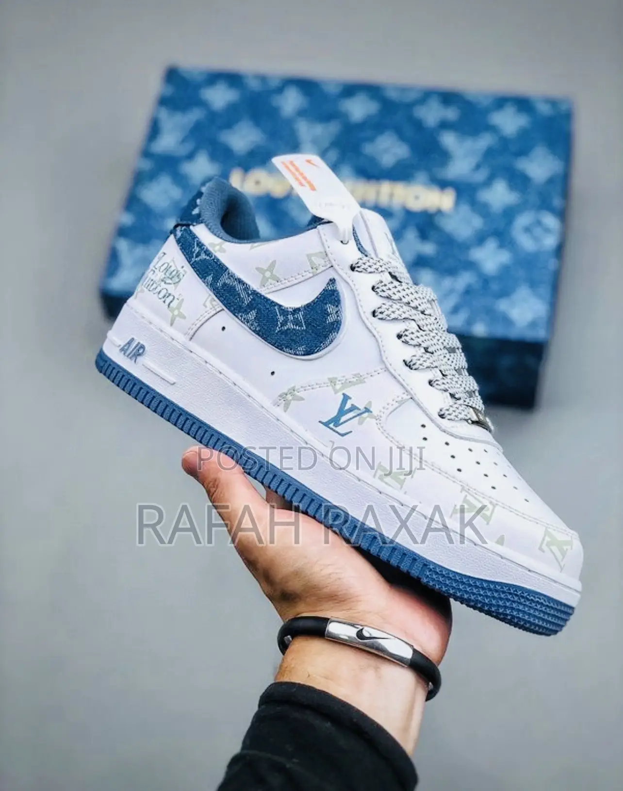 Original Nike Air Force 1 X Louis Vuitton Denim Blue Sneaker