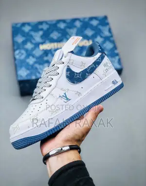 Original Nike Air Force 1 X Louis Vuitton Denim Blue Sneaker