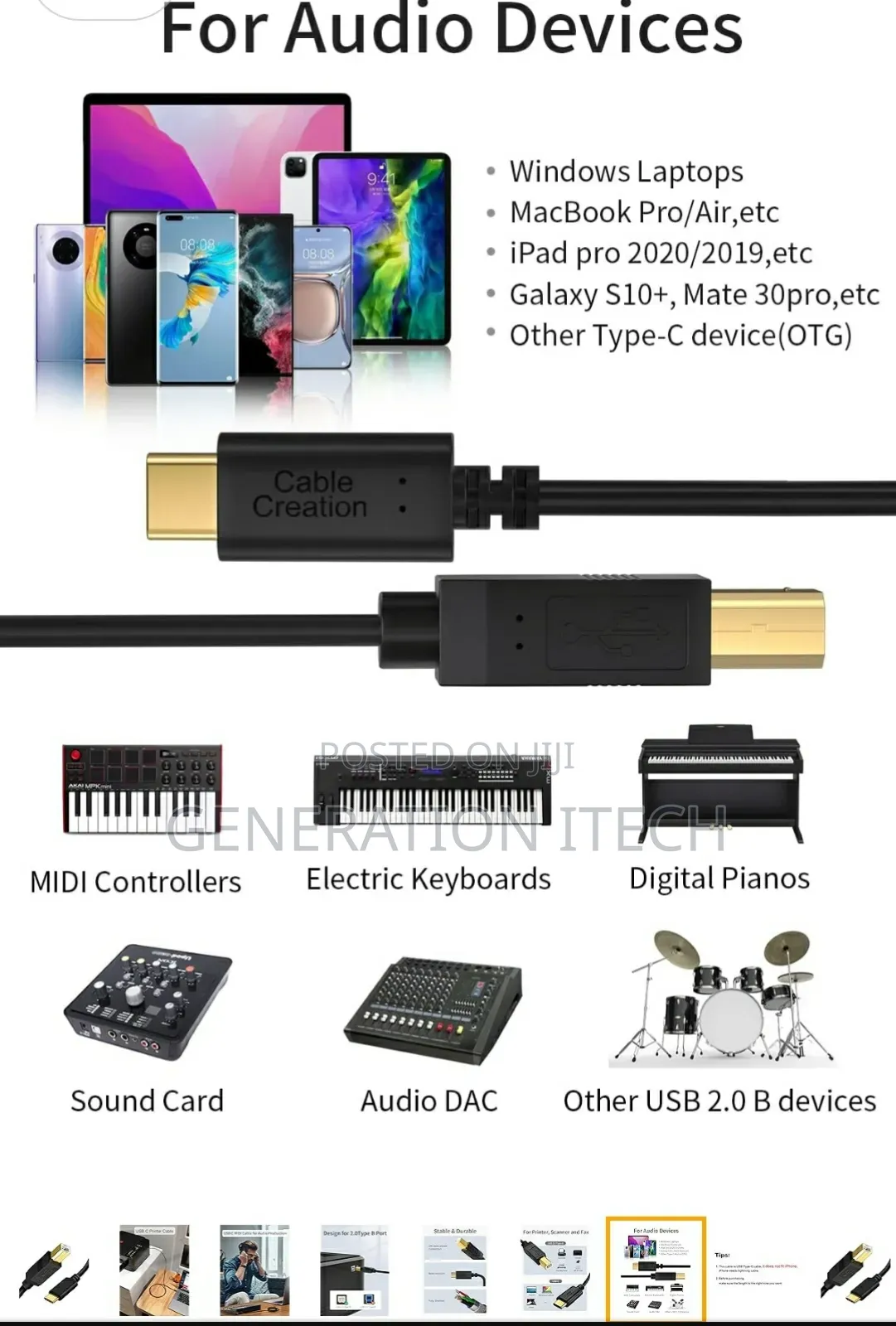 Type C to Printer Cable