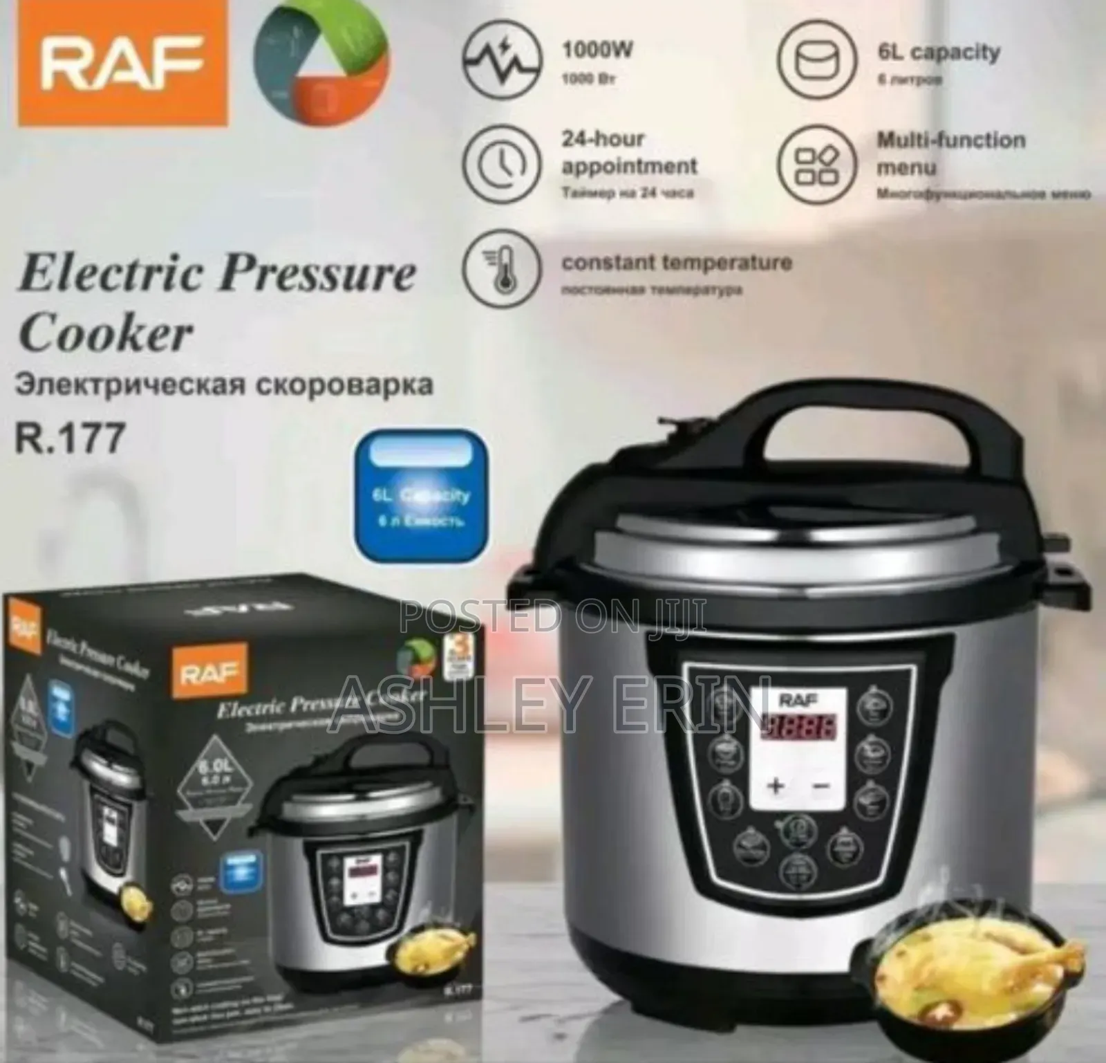 Raf Electric Pressure Cooker-6litres