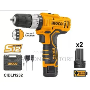 INGCO Cordless Drill CIDLI1232E, 12V, 20NM + 2x Battery
