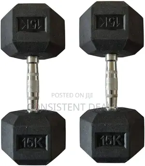 15kg Pair of Hex Fixed Weight Dumbells