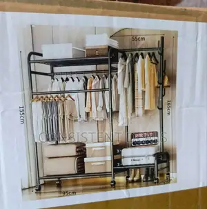 Multipurpose Clothes Hanger Rack With Shoe Rack