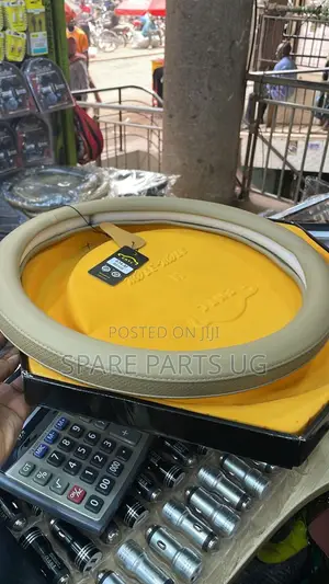Pure Leather Cream Steering Wheel Covers