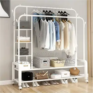 Multifunction Double Rod Clothes Hanger Rack