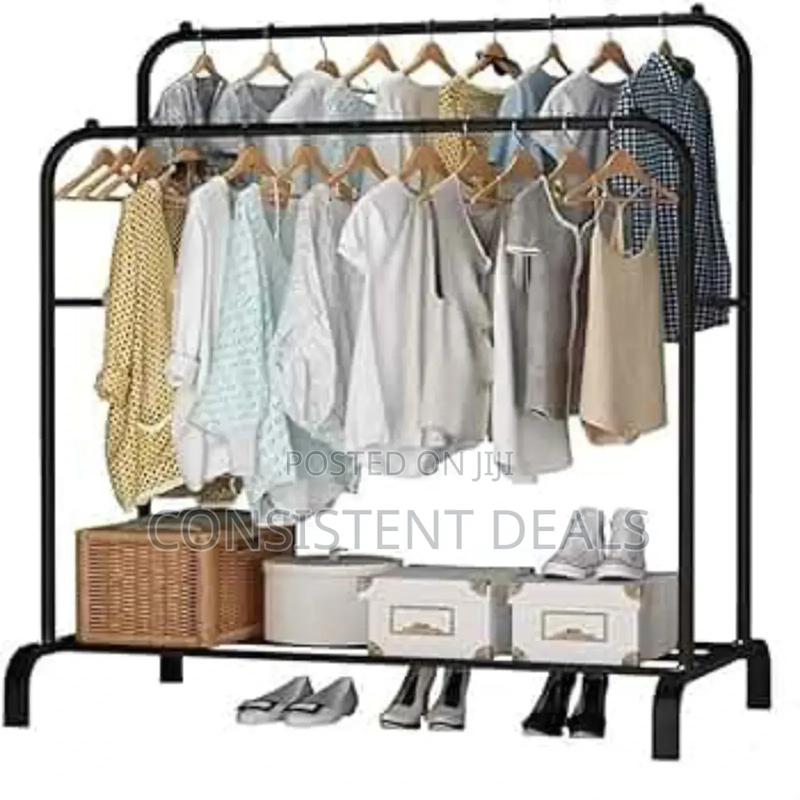 Multifunction Double Rod Clothes Hanger Rack