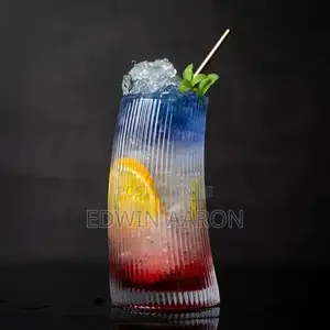 Crescent Moon Ribbed Glasses 12pcs