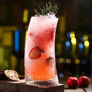 Crescent Moon Ribbed Glasses 12pcs