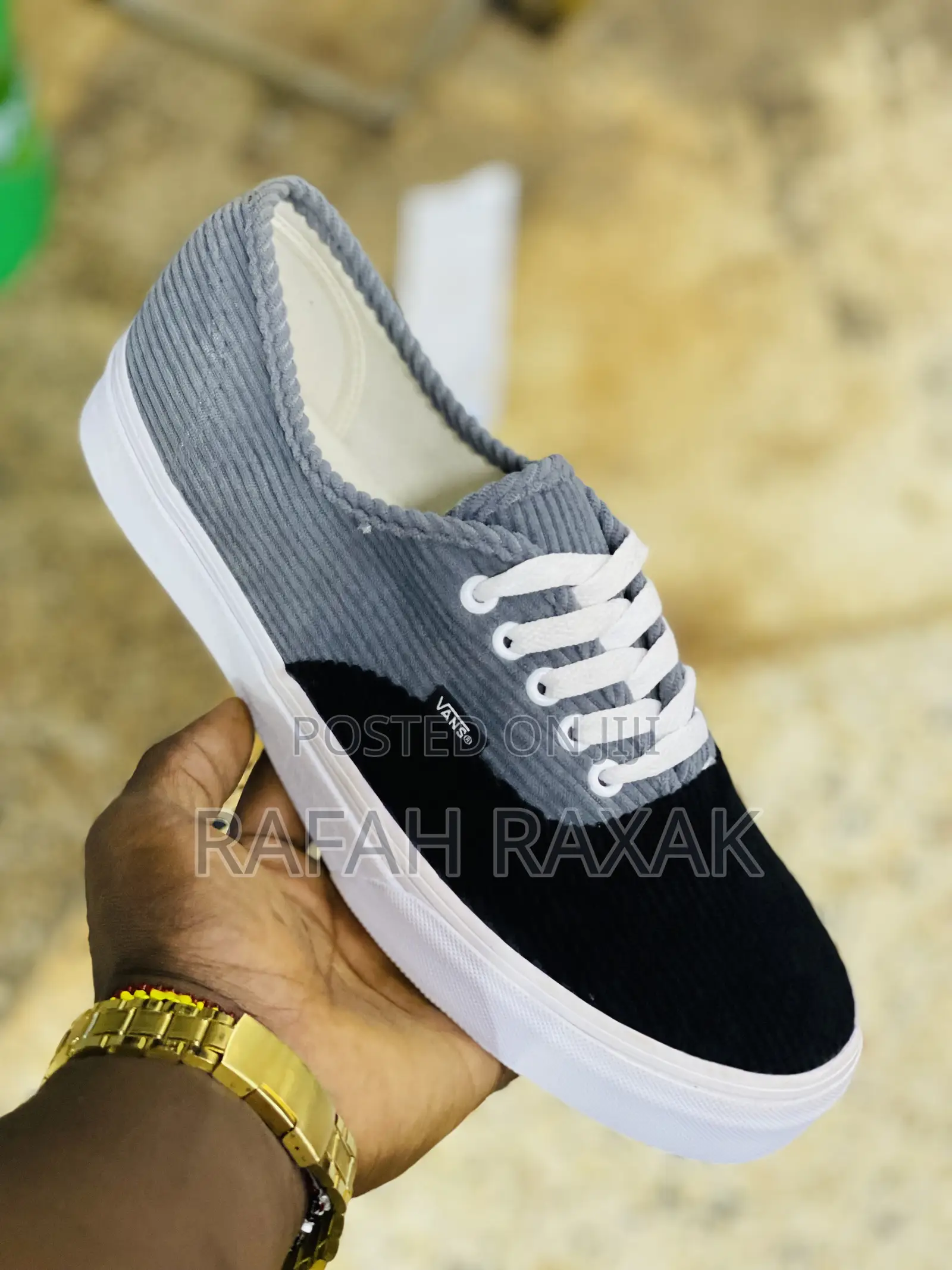 Original Grey/Black Velvet Vans Off the Wall Sneakers