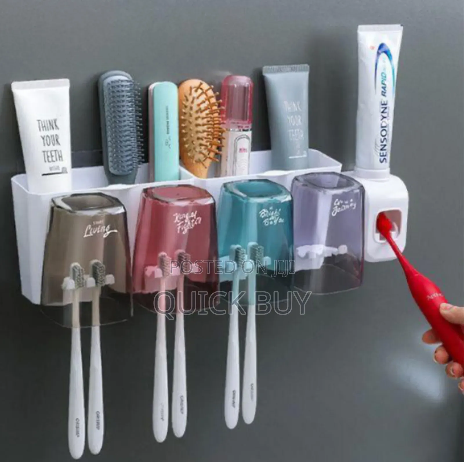 Smart Home Toothbrush Holder Wall Mount Toothpaste Dispenser