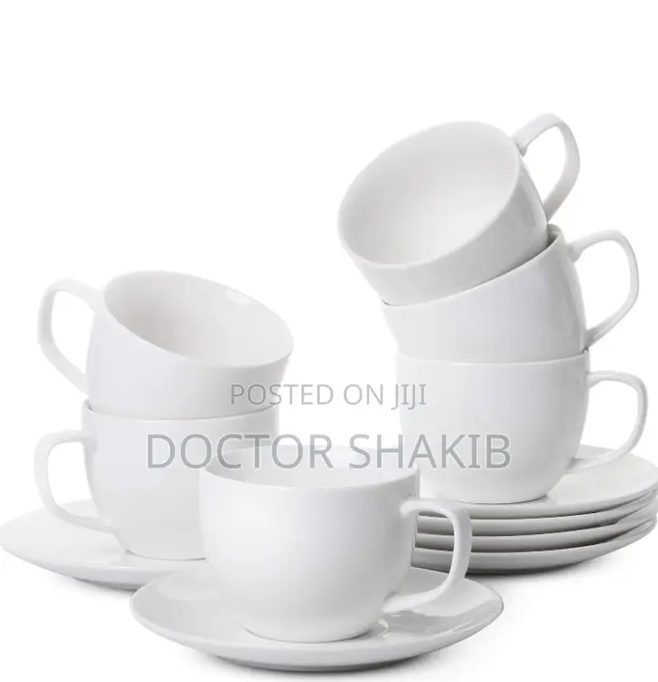 12pcs Elegant Porcelain Bubble Tea Cups