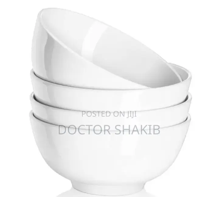 6pcs White Stackable Ceramic Serving Bowls
