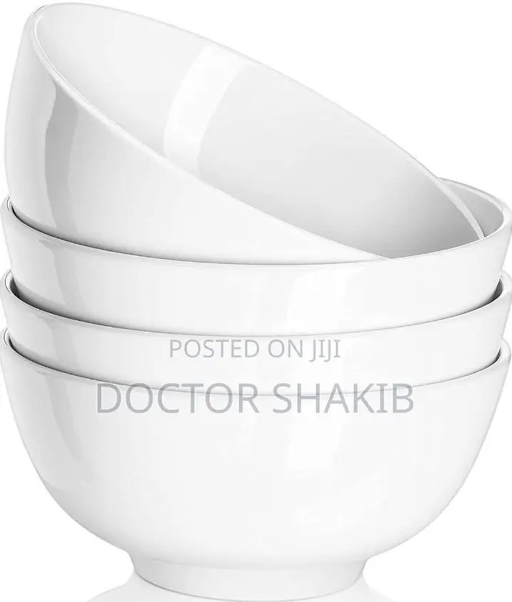 6pcs White Stackable Ceramic Serving Bowls