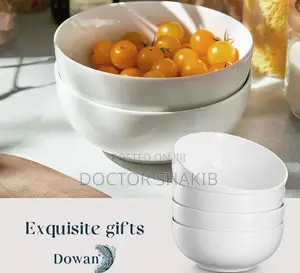 6pcs White Stackable Ceramic Serving Bowls