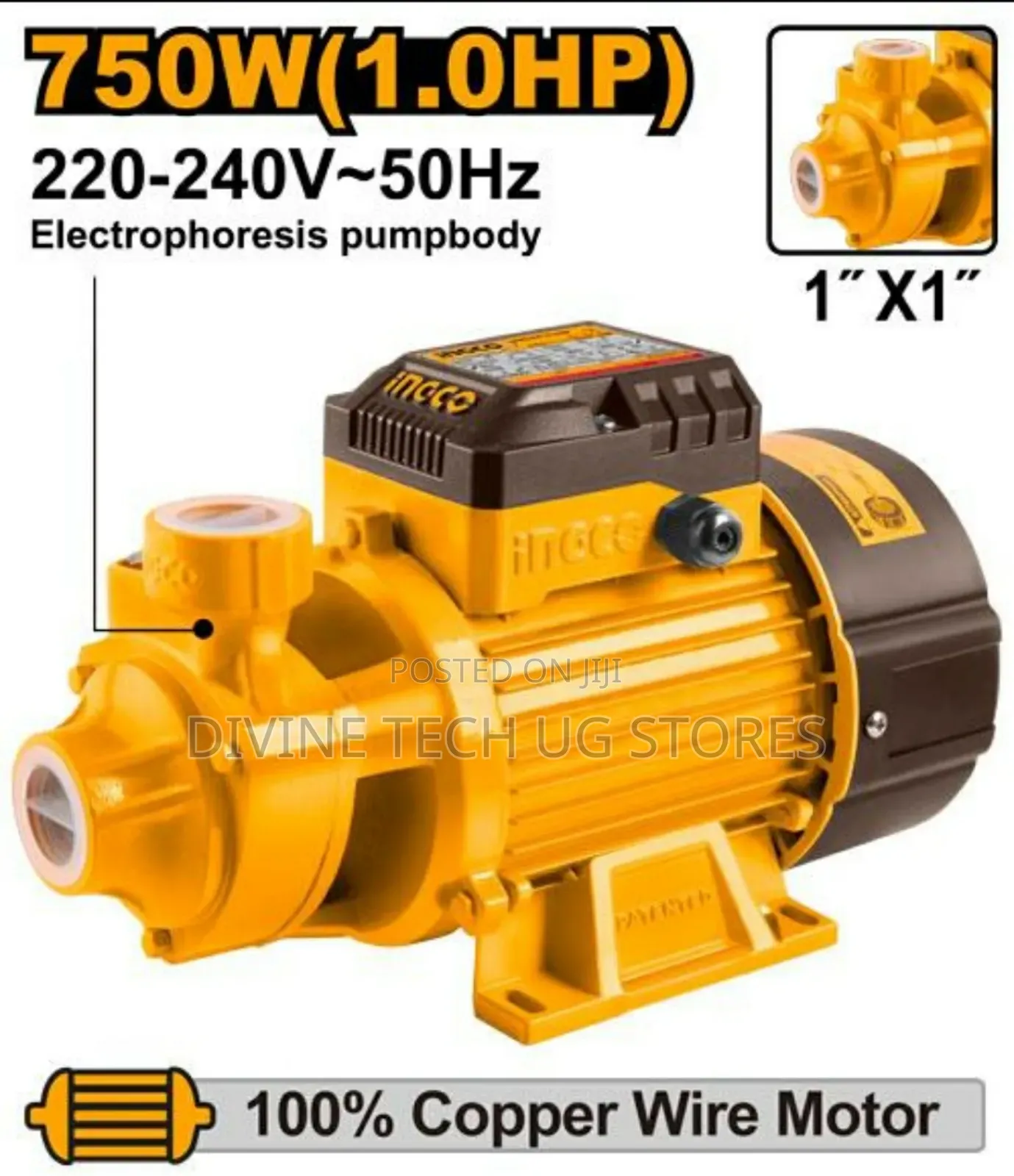 Ingco Peripheral Water Pump 1.0hp - 750w